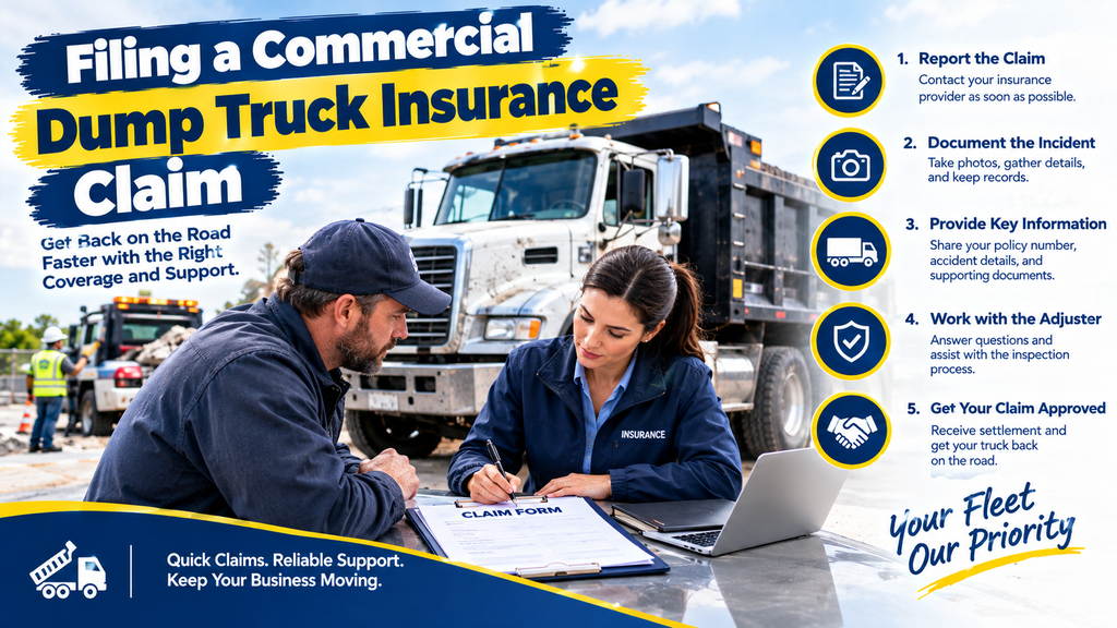 How to file a commercial dump truck insurance claim