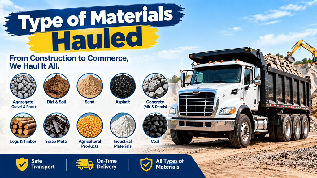 Materials transported by commercial dump trucks